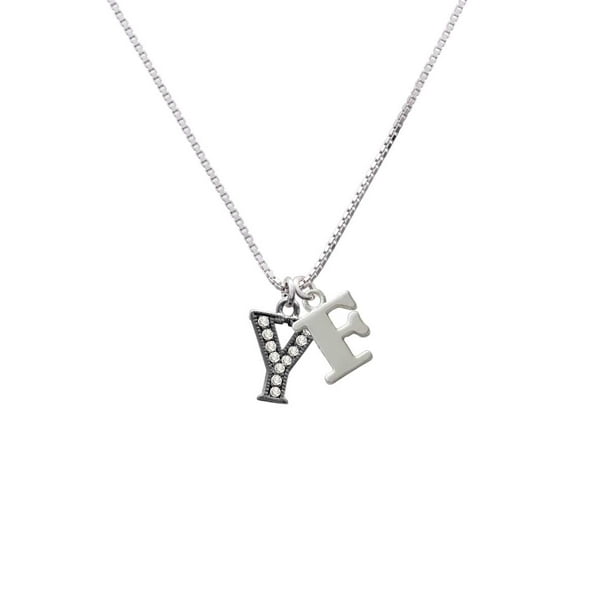 Black Y Letter Letter Initial Pendant for Personalised Necklaces Uppercase Initials 2 Black Plated Y Letter